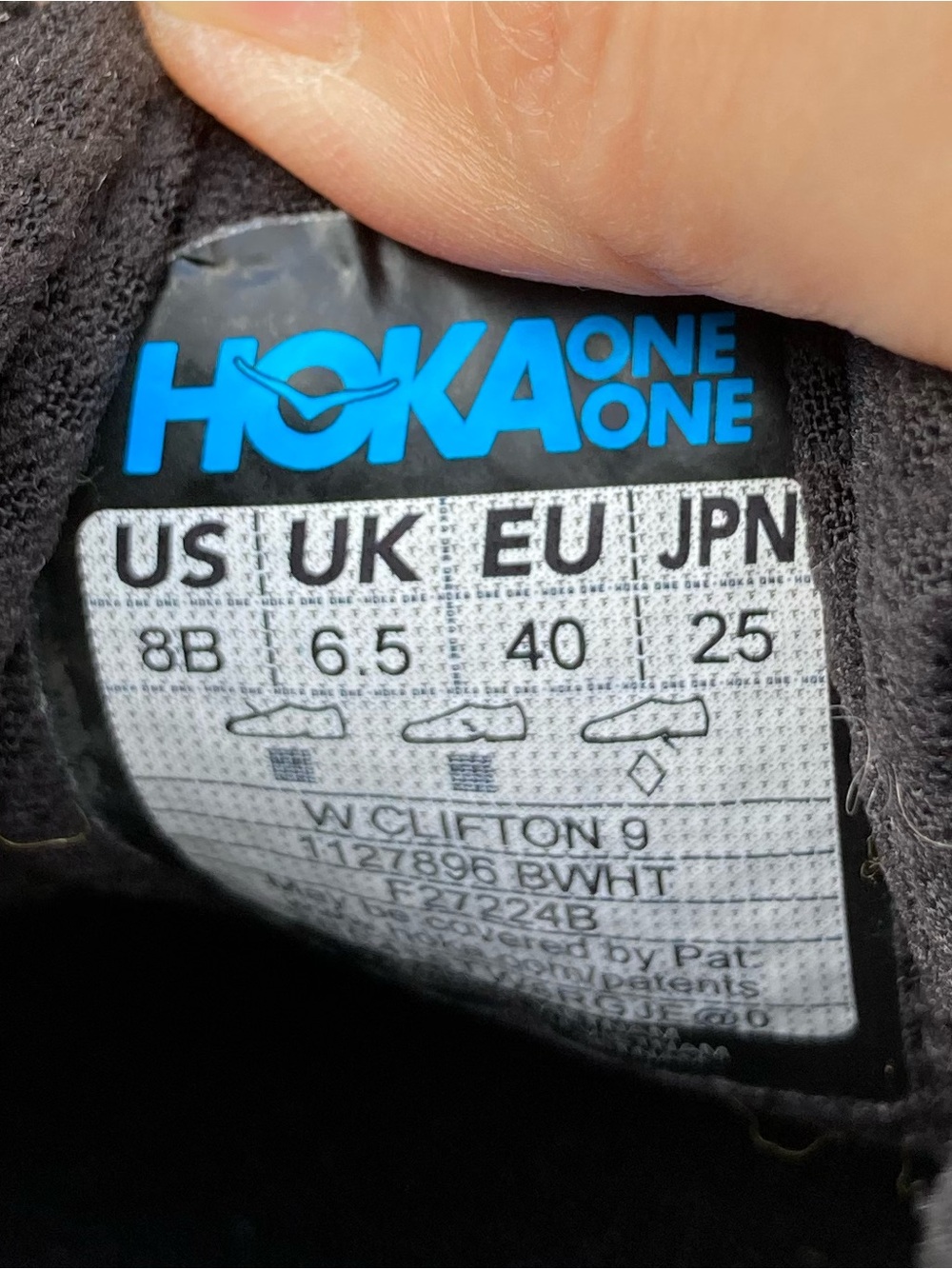 Hoka Clifton 9 Running Shoes for Women Black/White Size 8 B Sneakers - Picture 7 of 12